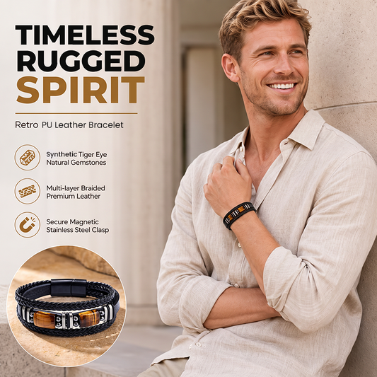 🔥 Heute -50 %! 🖤 Geflochtenes PU-Lederarmband