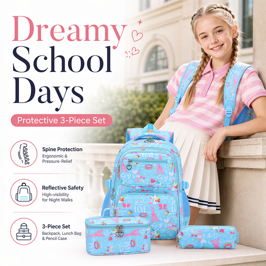 🎒Mehrtaschen-Schulterrucksack für Schüler（🎀Cute design, plenty pockets for tidy storage）