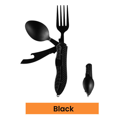 🛠️【Praktisches Geschenk】4-in-1 faltbares multifunktionales Outdoor-Besteck（Ideal für Camping, Wandern & Picknick）