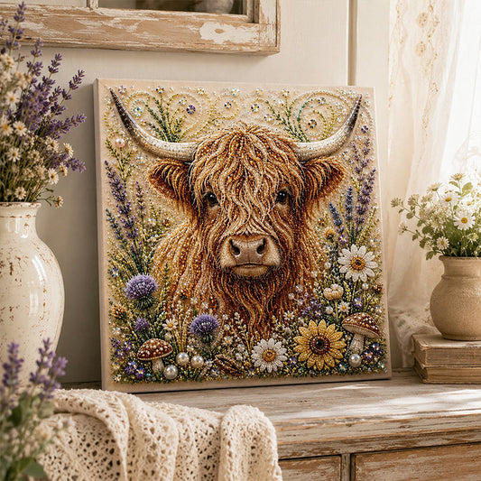 🦉💛 Highland-Kuh-Perlen-Bastelset – Entspannendes DIY-Bastelprojekt zur Gestaltung atemberaubender Kunstwerke im Küstenstil