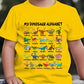 🔥🎁Neu: 52 % RABATT🔥Kinder-T-Shirt mit Dinosaurier- und Alphabet-Aufdruck