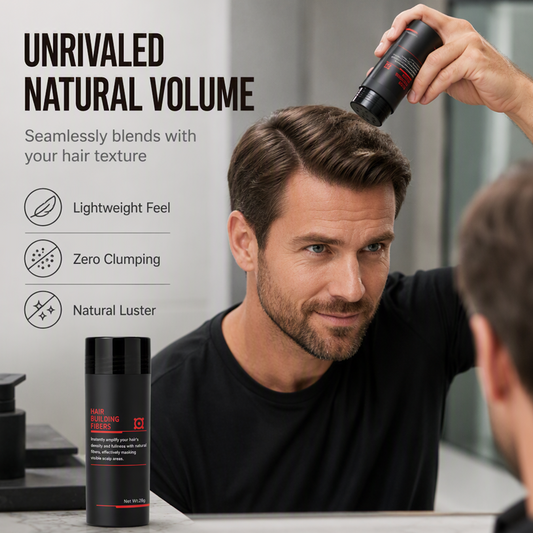 🥳2026 HOT SALE🥳💞50.000+ VERKAUFT! 💨✨ 50% RABATT! Haaraufbauende Fasern – Füllen sofort dünnere Stellen und zurückweichende Haaransätze. Natürliches Volumen in 3 Sekunden – keine kahlen Stellen mehr! 💇‍♂️🛡️