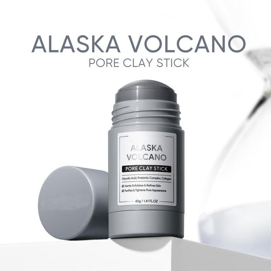 Alaska Vulkan-Ton-Stick – Gesichtsmaske zur Mitesserentfernung, Tiefenreinigung der Poren & sanftes Peeling