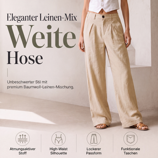✨Meistverkauft – Atmungsaktive Damen-Weithosen aus Leinen für den Sommer