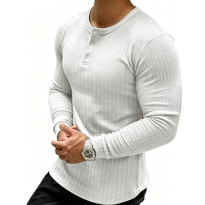 👕 50 % RABATT – Herren Slim-Fit Henley-Shirt mit Rippstruktur | Sportlicher Look trifft auf bequemen Tragekomfort 💪