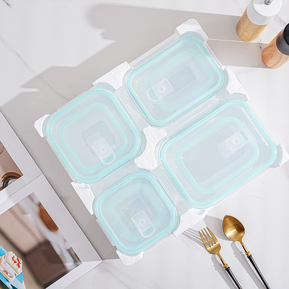 Glasbehälter mit luftdichten Deckeln