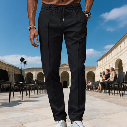 👖 50 % RABATT – Herren Hose mit Kordelzug & geradem Bein | Eleganter Komfort trifft auf lässigen Alltagsstil ✨