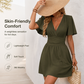 Women's Deep V-Neck Ruffle Sleeve Dress