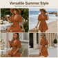 Women's Deep V-Neck Ruffle Sleeve Dress