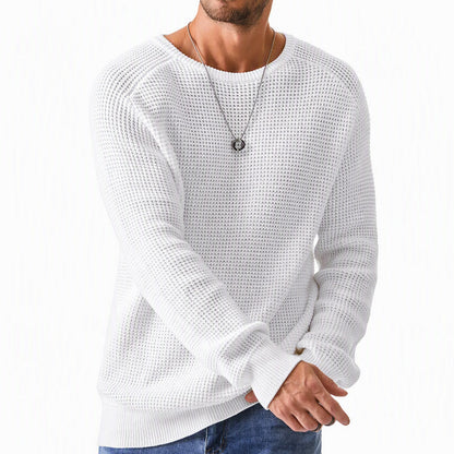 Moderner Waffelstrickpullover für Herren