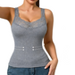 ⌛💥Letzter Tag – 50 % Rabatt!👚🎁Feminin, figurbetont & vielseitig – Damen Ripp-Top mit Spitzen-V-Ausschnitt