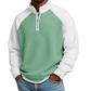📢📢50%Rabatt!!!🎉✨Herren‑Waffelstrick‑T‑Shirt mit Viertel‑Reißverschluss, langarm, atmungsaktiv, bequemes Freizeitoberteil für Herbst und Winter