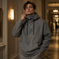 Herren Casual Hoodie mit hohem Kragen, lockere Passform