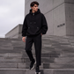 Herren Casual Hoodie mit hohem Kragen, lockere Passform