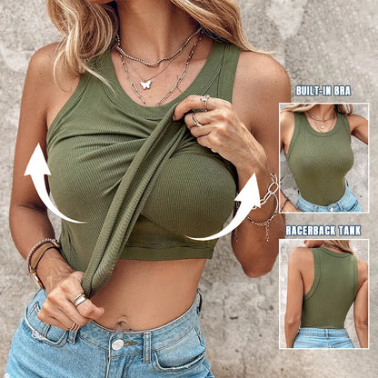 💖LAST DAY 65% OFF Ribbed💖Tank w/Shelf Bra|2 pieces and 10% 🔥 off